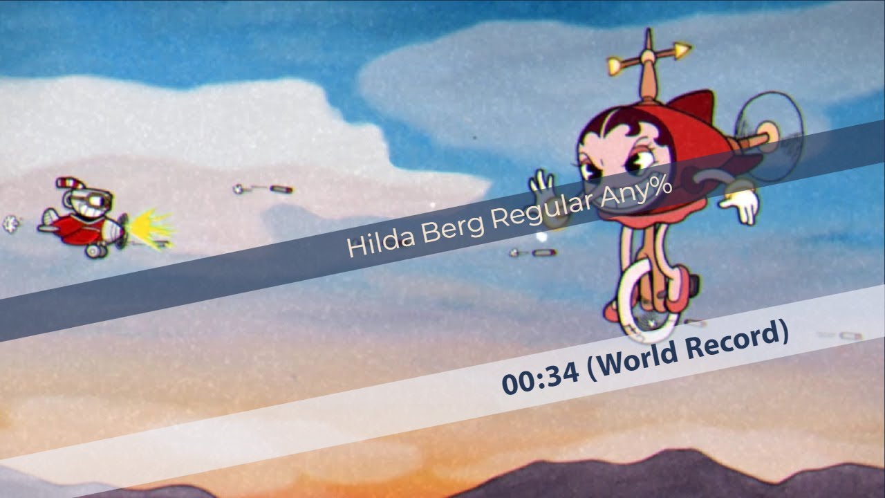 Cuphead - Hilda Berg Regular Any% - World Record Speedrun 00:34