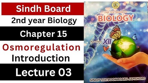 osmoregulation || introduction || homeostasis class 12 biology Sindh board New book