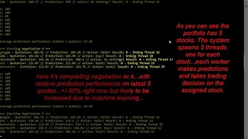 Multi-threaded software for algorithmic trading featuring machine learning / artificial intelligence