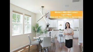 Modern 4BD/4BA Luxury Light-Filled End-Unit Townhome in Santa Clara - 1581 Shore Place Unit 1