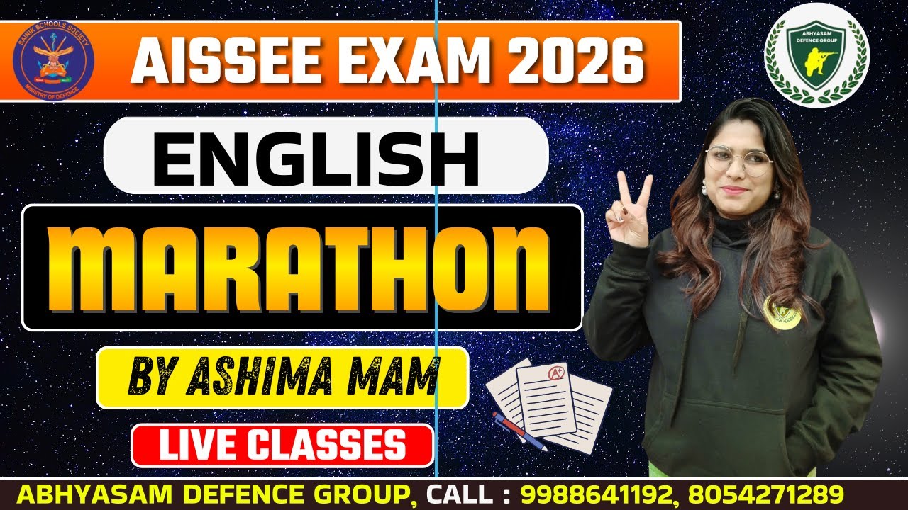 AISSEE 2026 | ENGLISH MARATHON | 6TH & 9TH | इससे बाहर कुछ नहीं आएगा | BY AASHIMA MAM | ONLINE
