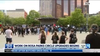 Construction starts to fix up Rosa Parks Circle