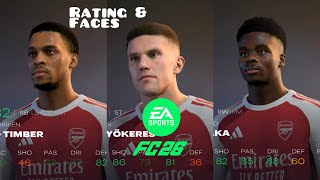 Information EA SPORTS FC 26: ARSENAL PLAYER FACES AND RATINGS Update
