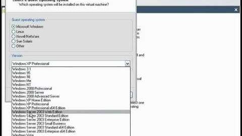Creating a Windows Server 2003 Virtual Machine