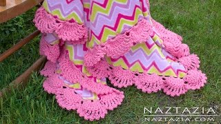 HOW to CROCHET FLEECE BLANKET BORDER EDGING - Shells and Scallops on Fleece