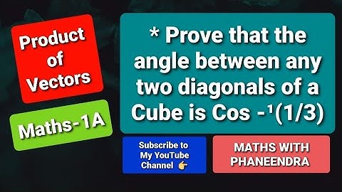 #Angle between any two diagonals of a cube is arc Cos(1/3)#Vectors#example problem