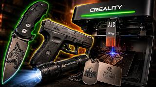 Creality Falcon A1C im Praxistest – Messer & Taschenlampe gravieren!