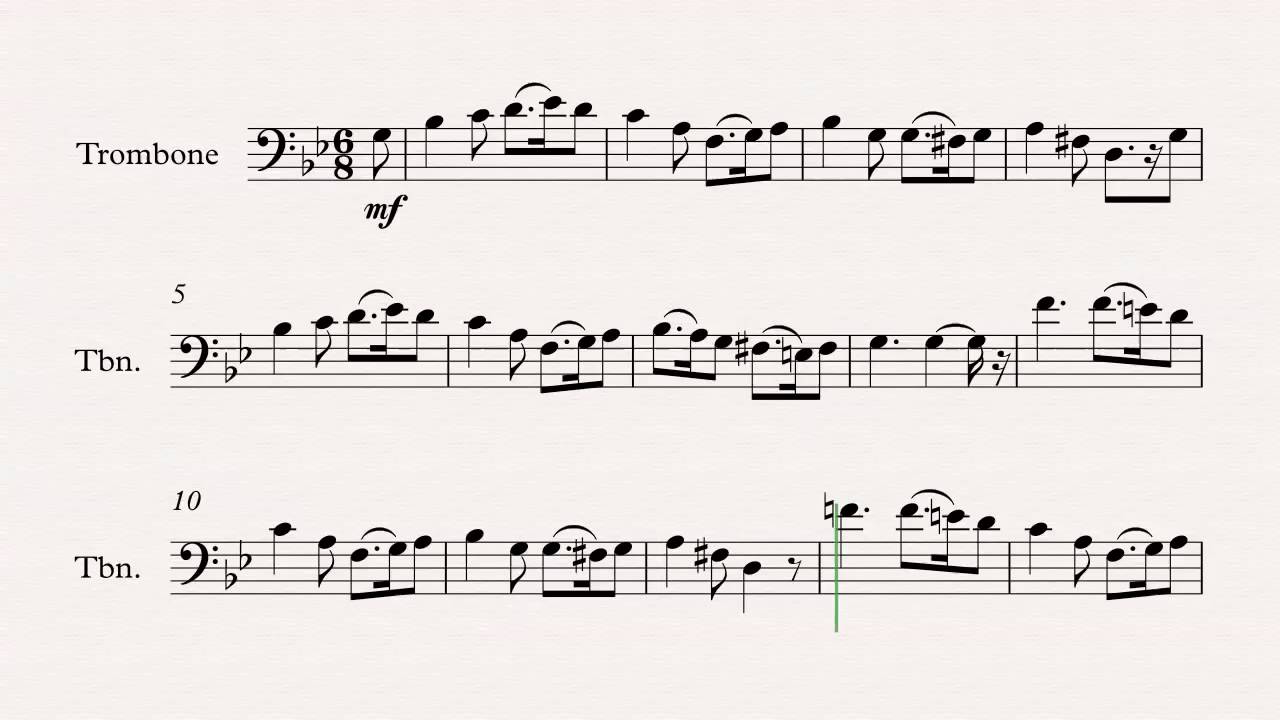 Trombone Greensleeves Christmas Carol Sheet Music, Chords