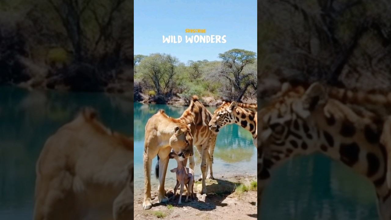 "Can You Believe It? Lioness Shows Unexpected Care for Baby Giraffe! Mother Left Stunned!"