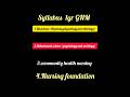 GNM 1st year syllabus #bioscience #behavioural science #community health nursing #Nursing foundation