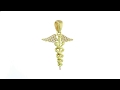 24mm Diamond Caduceus 0 23CT Karykeion Staff Of Hermes Mercury Medical Charm In 14K CMK2092Y1 