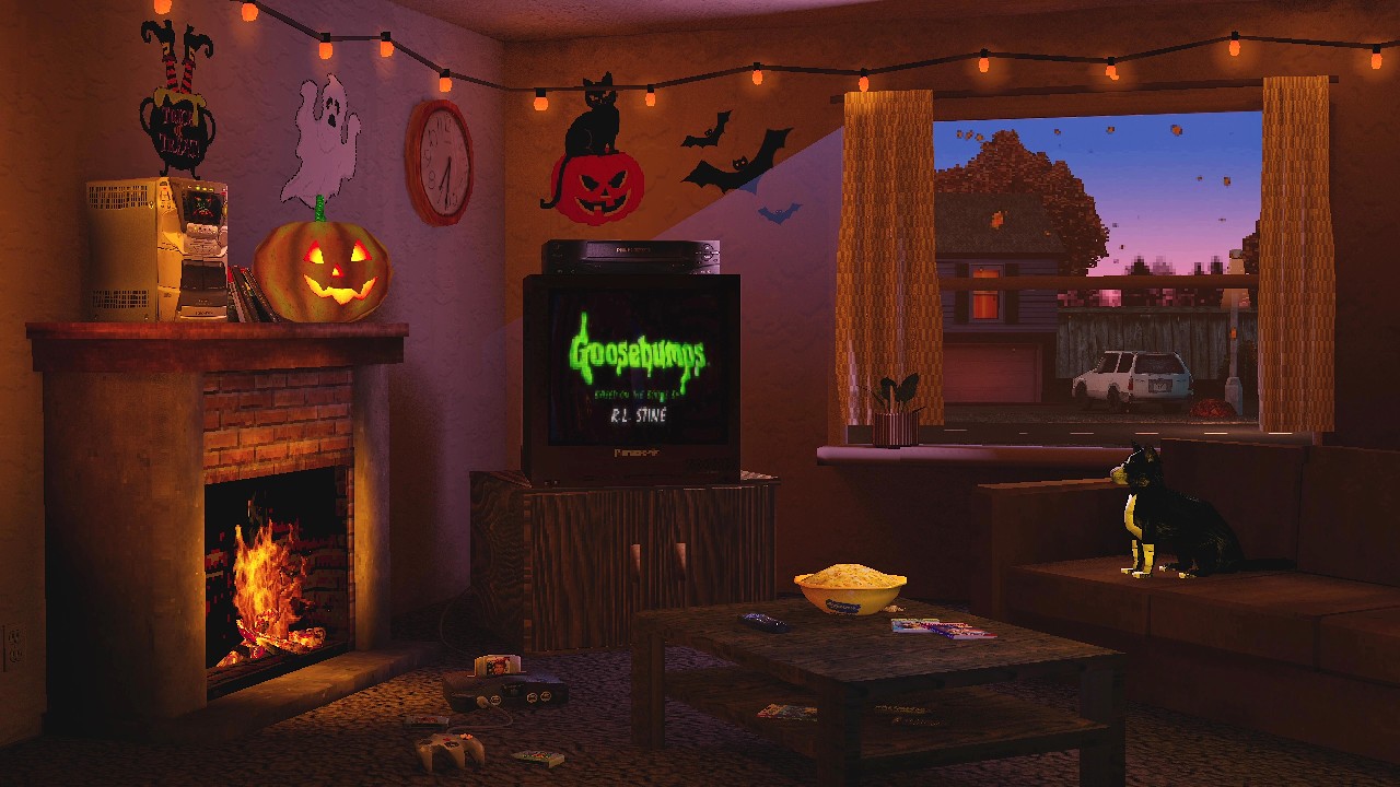 autumn 2000.. - 5 hours of nostalgic fireplace ambience / ps1 style