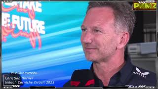 F1 Jeddah Corniche Circuit 2023 - Post Race Interview With Christian Horner a happy man!