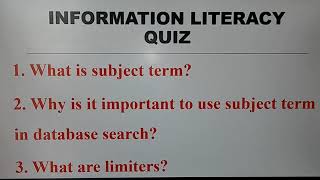 Information Literacy Quiz