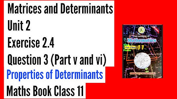 Exercise 2.4 Class 11 maths Unit 2 Matrices Q 3 Part v to vi Class 11 Sindh Board | Karachi Board