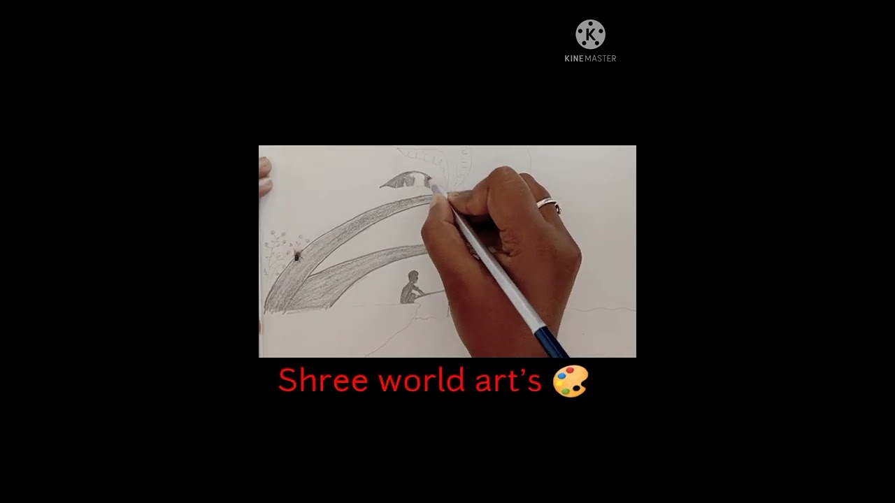 make a landscape with pencil 