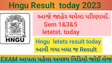 Hngu result 2022 - hngu Result today - hngu Result sem 1&3&5 letest update today - hngu
