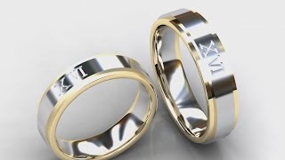 結婚指輪　オーダーメイド　ローマ数字　プラチナとゴールド　比較