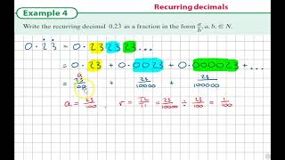 LC HL Geometric Series Example 4 (recurring decimals)