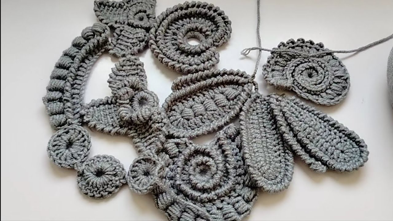 Вязание крючком, элемент ирландского кружево, учимся вязать 