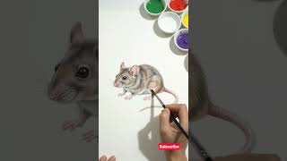 Information Realistic Mouse Painting on White Paper | Hyper-Realistic Art 🐭🎨 #mouseart #painting #shorts Guide