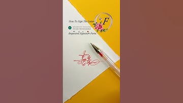 Faria Signature Design | How To Sign The Letter F #shorts
