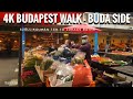 4K BUDAPEST WALKS - BUDA SIDE - Széll Kálmán Tér to Lukacs Baths via Millenáris Park. Silent Walking