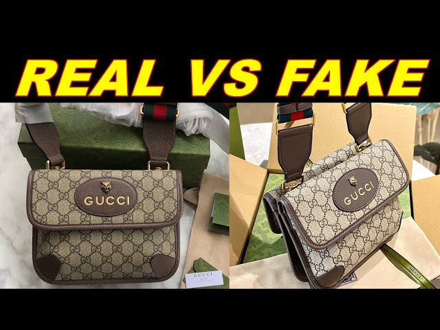 Real vs Fake Gucci Messenger GG Supreme Small Bag from Suplook 