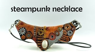 Steampunk necklace - polymer clay TUTORIAL