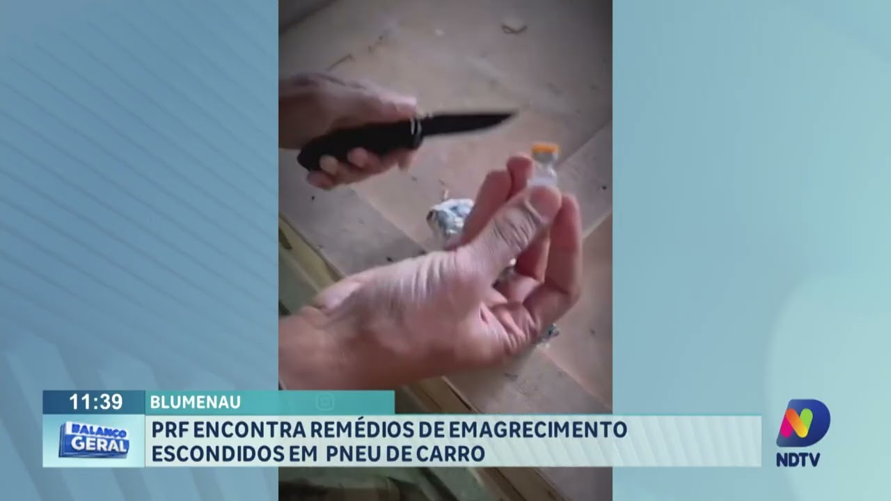 Blumenau: PRF encontra remédios de emagrecimento escondidos em pneu de carro