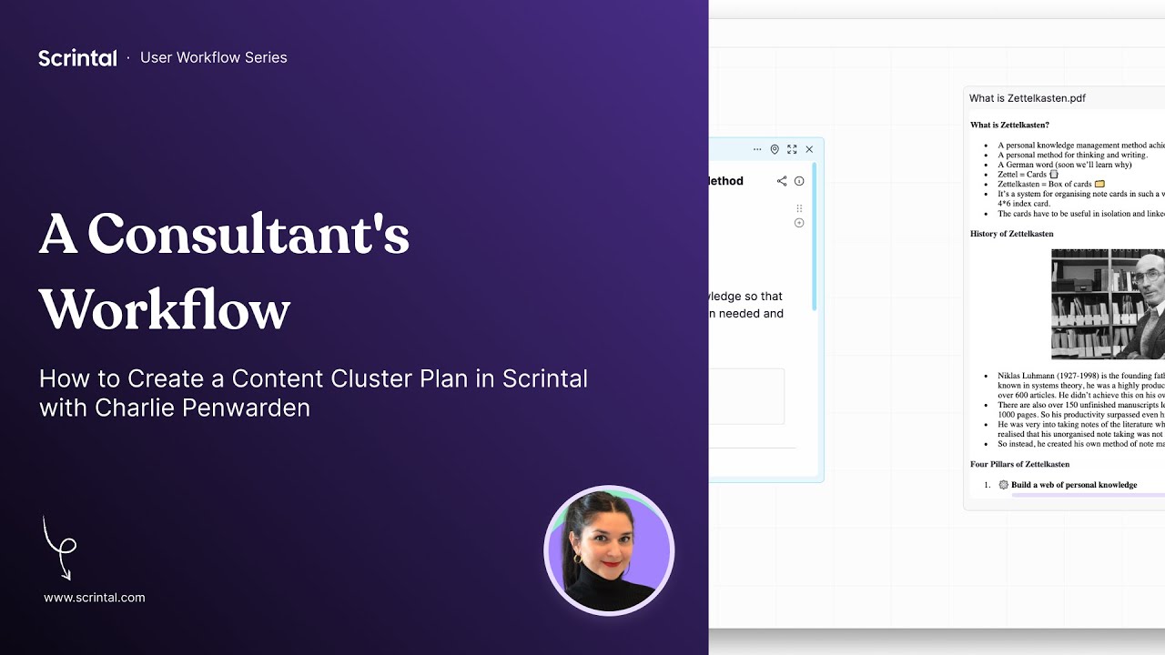 User's Workflow - How to Create a Content Cluster Plan in Scrintal