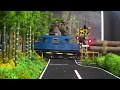 鉄道模型　踏切　森林鉄道　(O-gauge railroad crossing forest Railway)