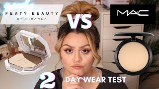 FENTY BEAUTY POWDER FOUNDATION VS MAC POWDER FOUNDATION REVIEW| 2 DAY WEAR TEST ON COMBINATION SKIN| screenshot 5