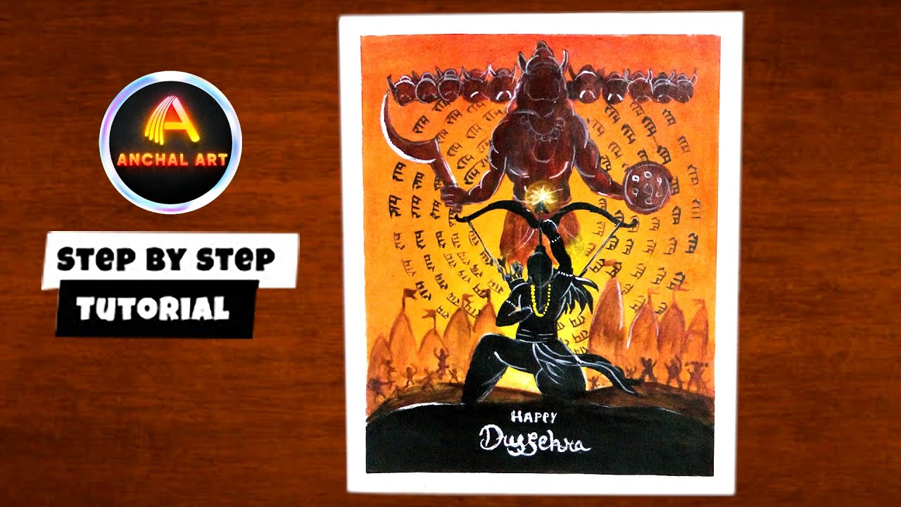 Dussehra Special Drawing ✨ | Lord Ram vs Ravan Art | Happy Vijayadashami