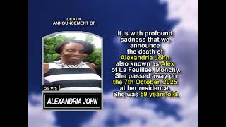 Alexandria John ~ Short Obituary