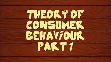 A video on the theory of consumer behaviour Part 1, class 12