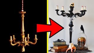 Turning a Chandelier into a CANDELABRA HALLOWEEN Decoration Centrepiece! Thrift Transformation Ep4 by Midnight Crafts 4,966 views 4 years ago 1 minute, 54 seconds