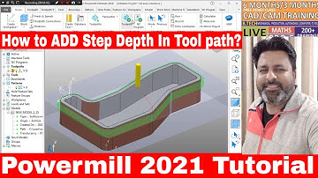 POWERMILL 2019 tutorial for Beginners in Hindi : 2d curve profile operation step depth | POWERMILL