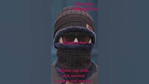 Thumbnail of Warm cap#cap with neck warmer # cap set# marron cap#navy cap# black cap#cap for men# cap for ladies