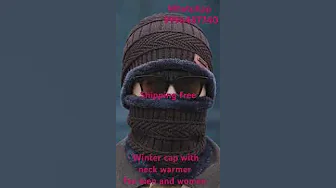 Warm cap#cap with neck warmer # cap set# marron cap#navy cap# black cap#cap for men# cap for ladies