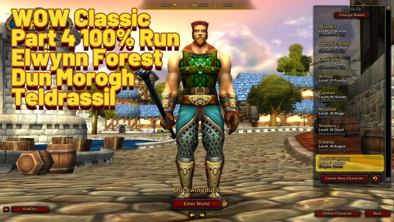 WoW Classic 100% Run – Human Warrior Part 4 Level 6 Quests | Elwynn Forest, Dun Morogh, Teldrassil