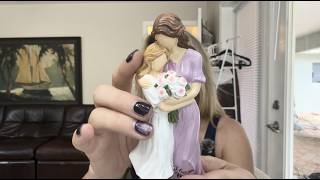 Mother Daughter Figurine - Hand-Painted Resin Memorial Statue, Mom Birthday Gift from Daughter, Sent