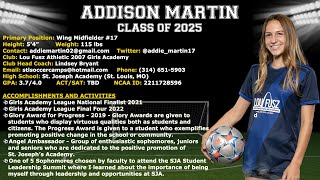 Addison Martin - Soccer College Recruitment Video (Class of 2025)