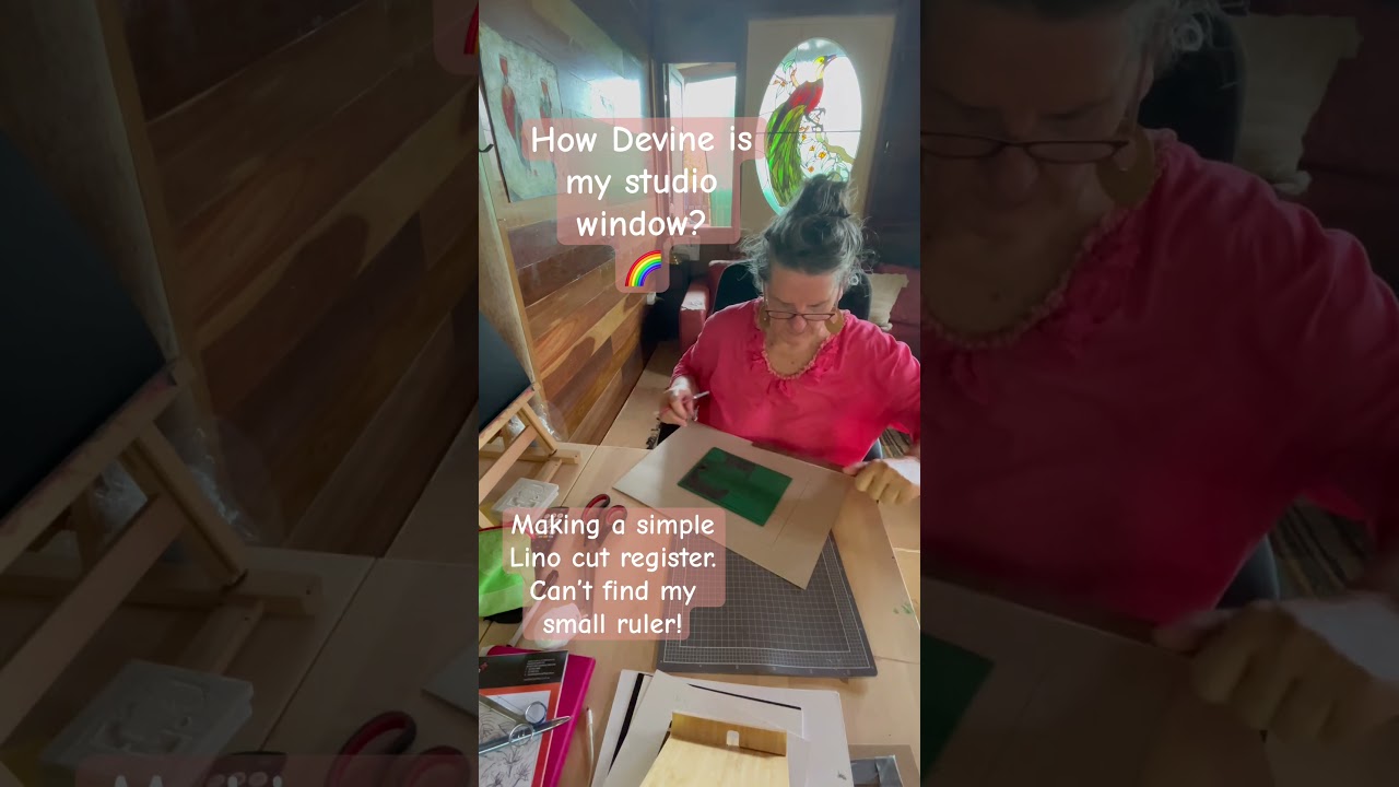 Linocut register & studio recycled leadlight light window🙏 