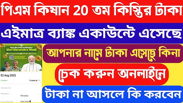 Pm Kisan 20th Installment Payment Status Check Online 2025 | Pm Kisan 20th Installment PFMS Status