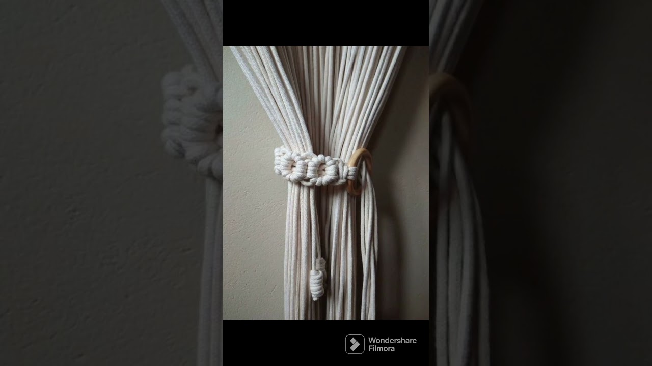 macrame curtain tieback 