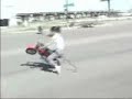 Chick wrecks on motorcycle
