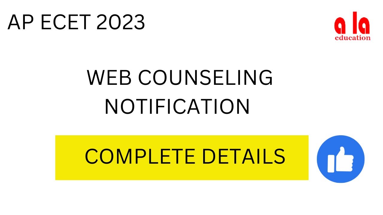 AP ECET 2023 Counseling Notification Details | Overview | a la education