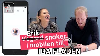 Erik Follestad snoker i mobilen til Ida Fladen