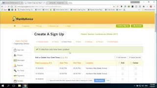 Updating Dates on Signup Genius for Parent Teacher Conferences
